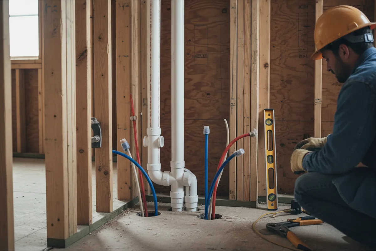 Drain and supply rough-in during Leak Detection in Muse